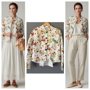 Whimsical Cottagecore Floral Blazer Jacket Size Small